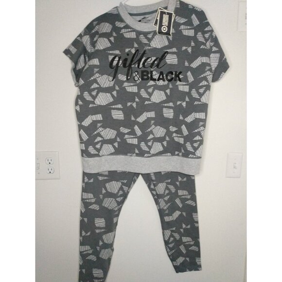 Black History Month Other - Black History Month Women's L Gifted & Black Gray Top & Pants Lounge Set Target